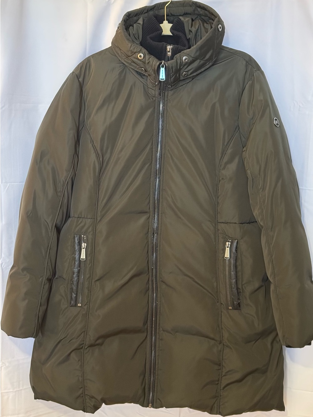 Michael Kors 55% Down Olive Hooded Puffer Coat Size xl